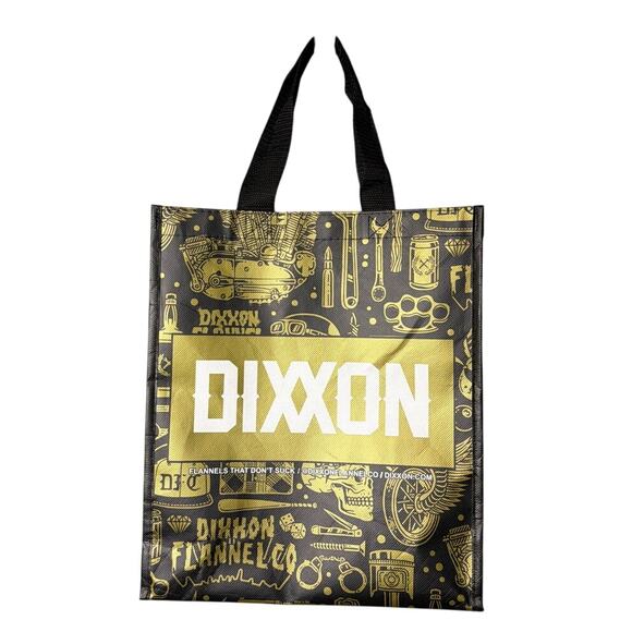 DIXXON Handbags - Dixxon Flannel Company Reusable Shopping Bag Black Gold 10 Year Anniversary
